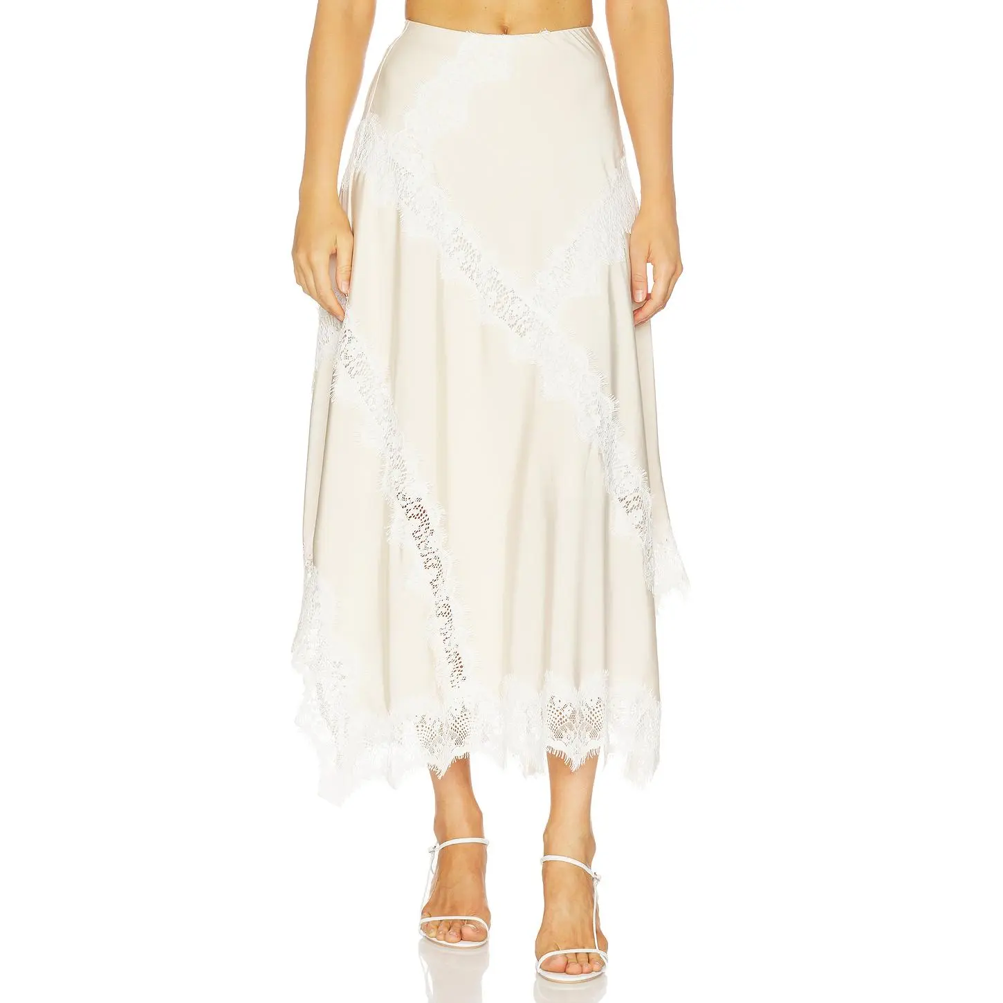 MORE TO COME Merrick Lace Maxi Skirt in Champagne