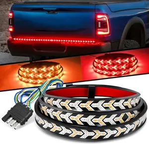 Truck Tailgate Light Strip 48Inch Arrow 432 LED with Red Running Brake Lights Amber Turn Signals Strobe Lights