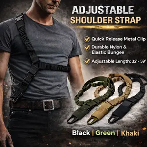 Tactical Rifle Sling - 1-Piece Durable Rope Strap with Metal Buckle for Hunting & Outdoor Recreation Equipment - Single Point Design for Easy Attachment
