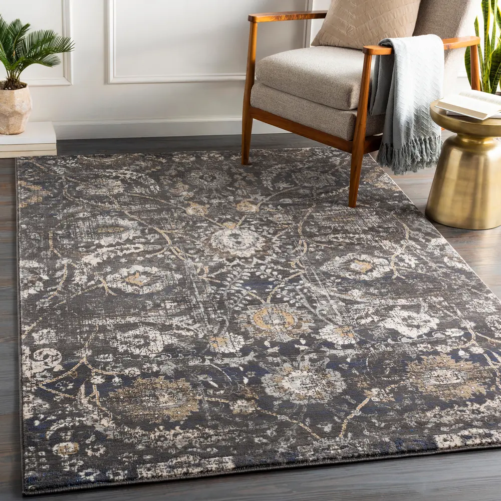 Livabliss IGO2317-679 Traditional Medium Pile Indoor Rug, 6ft7in x 9ft Indigo Machine-Woven 100% Polypropylene Carpet