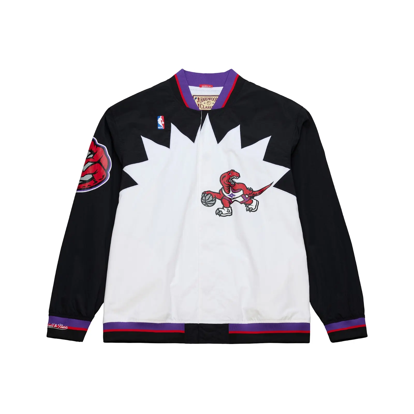 Toronto Raptors 1998-99 White Authentic Full-Snap Warm-Up Jacket - Mitchell & Ness NBA Throwback, Retro Warmup Jacket