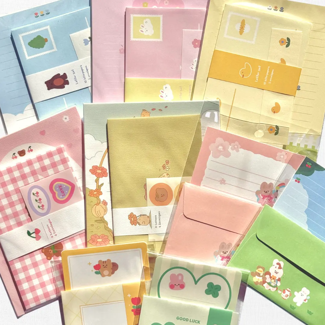 korean letter sets / korean stationery sets / cute stationery sets / pen pal gifts