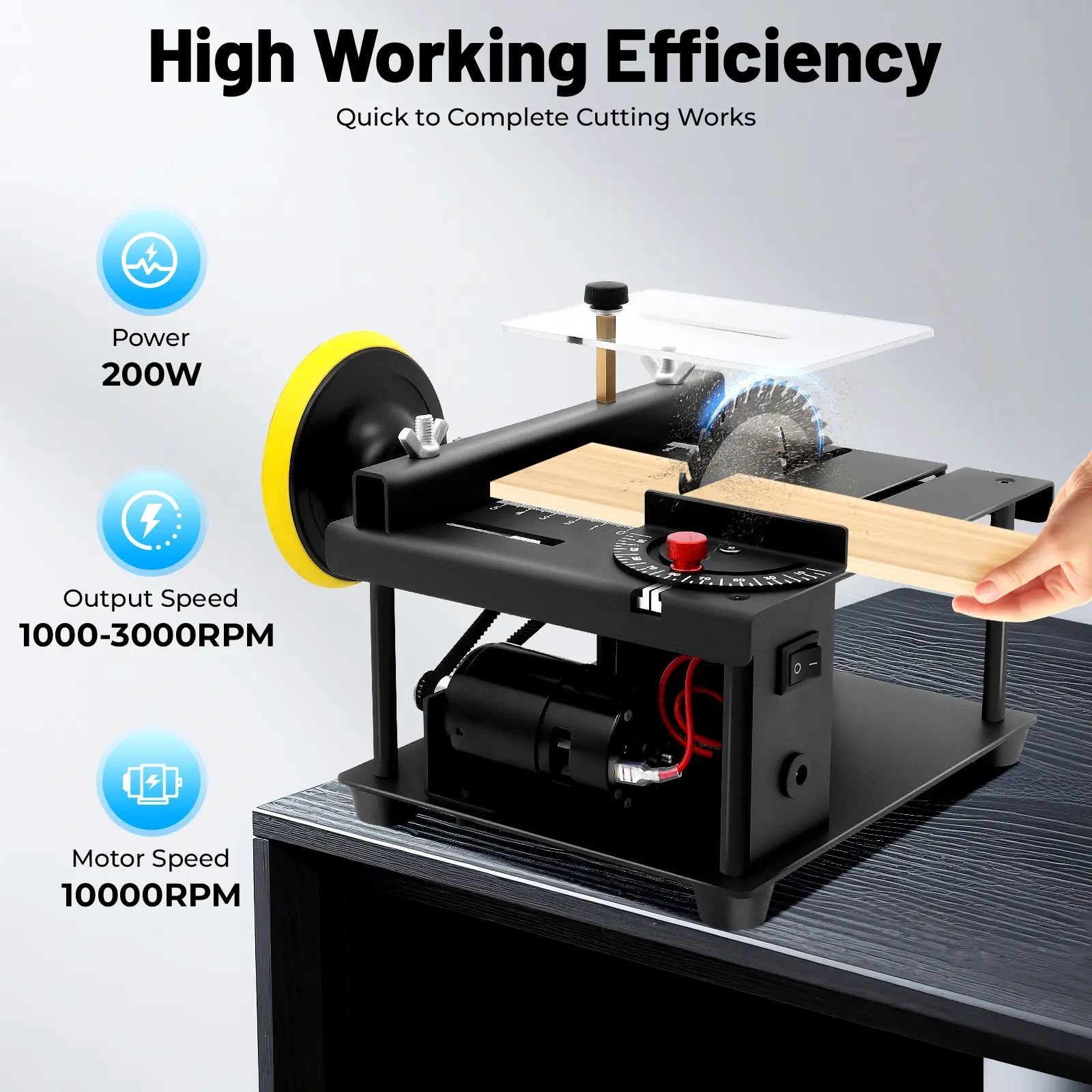 2026 Viral 200W Mini Table Saw - 0-90° Precision Cutting & Grinding for DIY Enthusiasts Hobby Tool, Saw Blades, Wood Cutting Machine,summervibes,summerwins