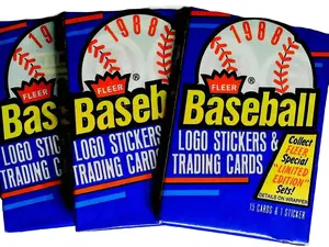 3 1988 Fleer Baseball Wax Packs