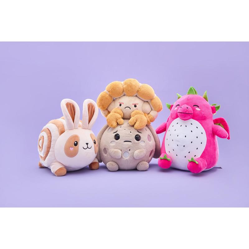 Core Four Plush Bundle - Luna, Peeko, Dulce, and Claude - Quirky Friends Set - Handcrafted Premium Soft Plush - 16 x 12 x 10 inches - CPC Certified - Perfect for Home Decor