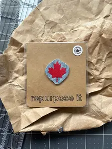 🧵 Mini Maple Leaf Embroidered Iron-On Patch