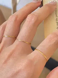 Women's Titanium Steel Ring Set, Minimalist Design, Stackable Joint Rings, Elegant All-Season Jewelry, Stacking Rings