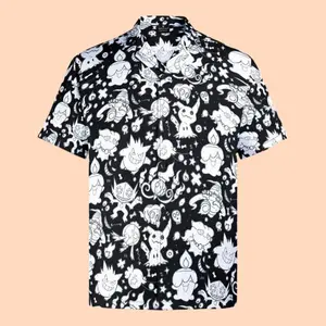 Haunter, Gangar Ghost Pokemon Hawaiian Shirt, Hawaiian shirt with spooky Pokemon motifs, Chrismast Gift Collar Menswear Fabric