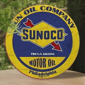 Vintage Aluminum Metal Sign Motor Oil 2 Gallons Retro Garage Decor for Man Cave Home Bar Decorative Wall Art Rustic American Pub Wall Art 8x8 Inch