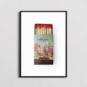 Vintage San Francisco Matchbox Print San Francisco Print San Francisco Poster San Francisco Wall Art San Francisco Art Print Retro Art