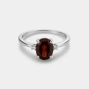Nira Garnet & Diamond Accent Ring