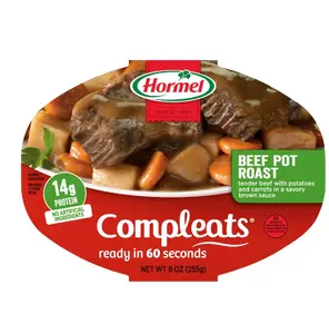 HORMEL COMPLEATS Beef Pot Roast, Shelf Stable 9 oz Plastic Tray