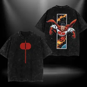 Omni Man V2 Invincible Retro Vintage Menswear Gift movie fans Top Apparel Classic Oversized Seamless Simple Straight Man Clothes Cotton designer shirts, graphic tees, men gifts, ,Graphic Streetwear T-shirt tees  good Y5G