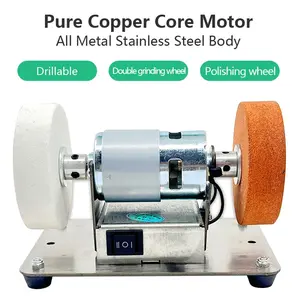 Mini Bench Grinder, Electric Benchtop Sander, Electric Multi-Purpose Grinding Machine, Polishing Grinding Machine Small Grinder for Woodworking Knife Making(6.3 * 3.9 * 3.9in)
