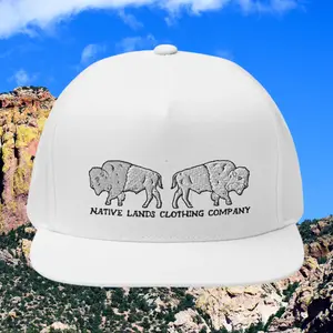 Bison Snapback Hat Embroidered Native American