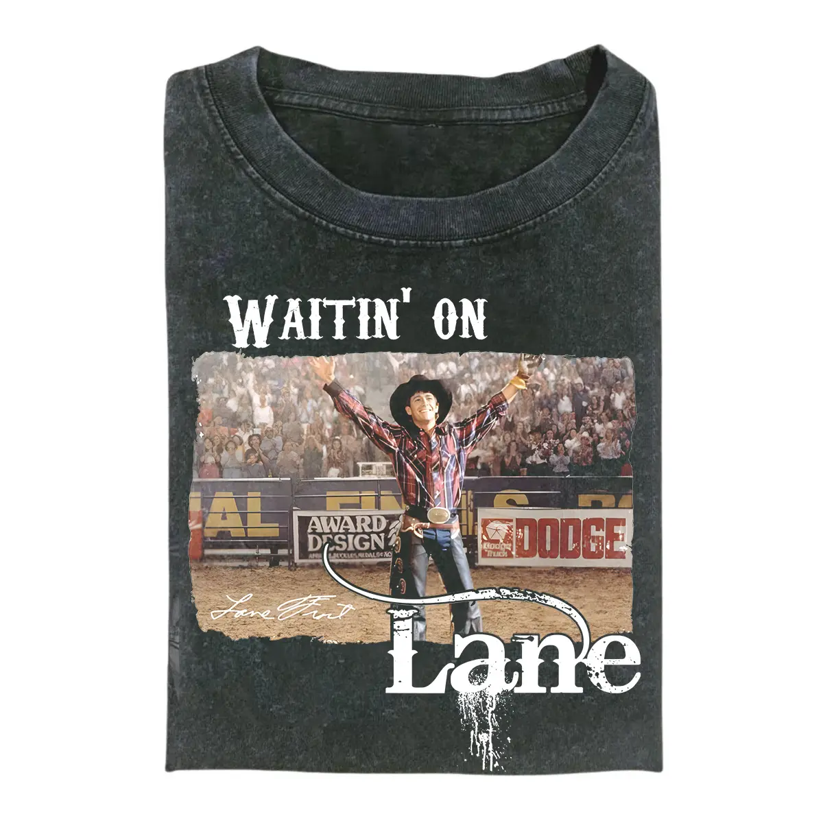 Western Rodeo T-Shirt – Waitin’ on Lanee Frost Graphic Tee – Bull Riding Cowboy Shirt for Men & Women – Vintage Country Western Top