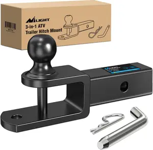 Nilight 3-in-1 ATV/UTV Multi Hitch Mount - 1-7/8 in Ball Hitch (2000lbs Load), 2 in Receiver Fit, 5000lbs Rated Winch Strap Loop, Powder Coated Boating Accessories