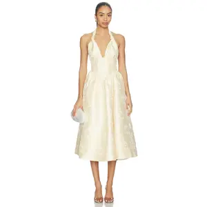 V. Chapman Marilyn Dress in Butter Yellow Baroque Floral