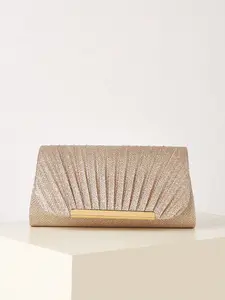 Champagne Gold Glitter Clutch Purse for Women, Pleated Evening Envelope Bag, Elegant Shiny Handheld Bag for Wedding, Prom, Cocktail Party, Formal Events & Night Out, Sparkly Dressy Clutch summervibes