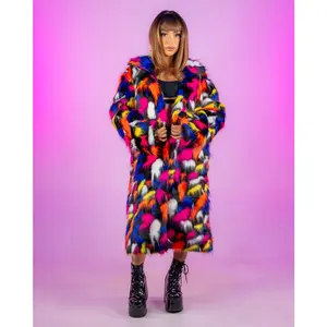 Lava Lamp Unisex Faux Fur Coat