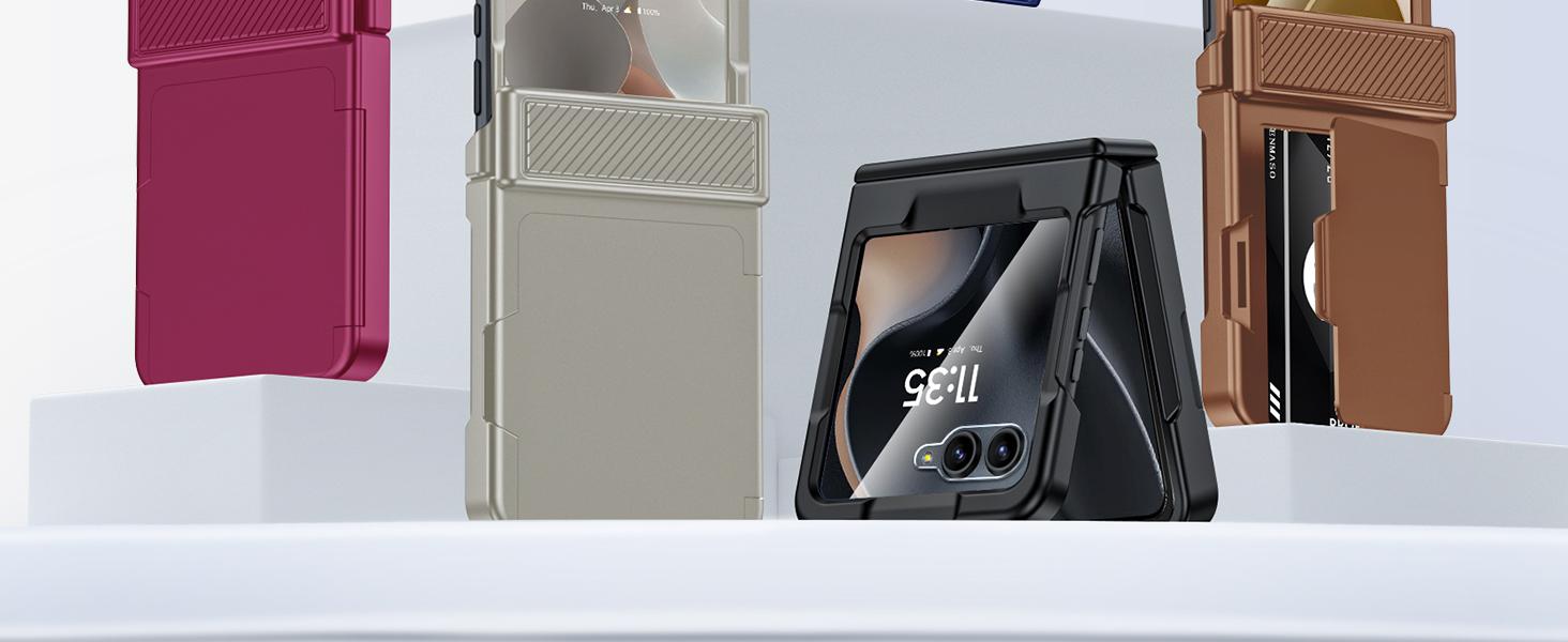 Vizvera for Motorola Razr Case w/ RFID Blocking – Card Holder, Hinge Protection & Screen Protector