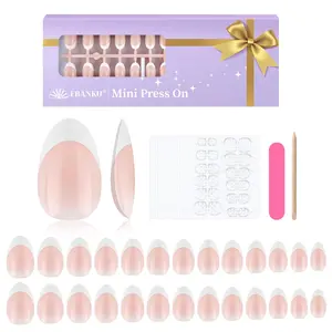 EBANKU 156 Pcs Kid False Nail Tips, Classic French Short Kids Press on Nails for Little Girls Full Cover Fake Nails Fingernail Decoration