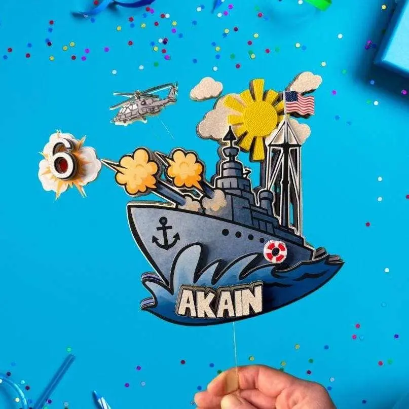 Battleship Birthday Cake Topper