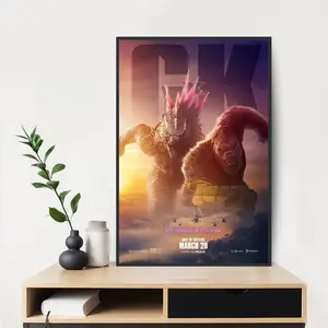 Godzilla x Kong The New Empire 2024  Movie Poster Movie Poster Art Movie Wall Room Decor Canvas Borderless Poster
