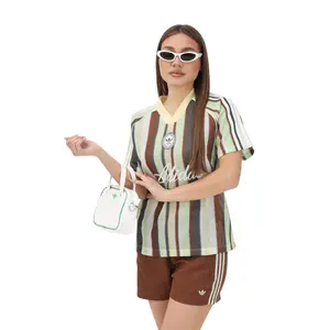 Adidas Originals Women's Multicolour Summer Glow Knitted Oversized Jersey Top, KY3162
