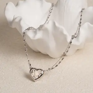 S925 Sterling Silver Heart Pendant Necklace for Women, Platinum Plated Hypoallergenic Dainty Jewelry Gifts for Wife Girlfriend - 18" Chain, Tarnish Resistant, Romantic Anniversary Birthday Valentine's Day Present