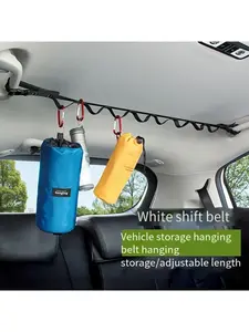 Adjustable Car Ceiling Storage Strap, Multi-Loop Vehicle Hanging Belt with Adjustable Length, Universal Car Interior Ceiling Organizer for Cars, SUVs, Trucks – Ideal for Travel, Camping & Road Trips