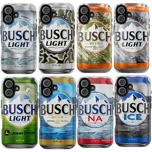 Busch Light Beers Can Phone Cases For iPhone 16 15 14 13 12 11 X Xs Xr 8, Busch Ice/Na/Camo/Farmer, Unique Accessories, Durable Cover, Gifts For Him/Her