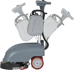 14" Walk-Behind Commercial Floor Scrubber Machine,15000 sqft/h, 4-Gal Sewage Tank, 110V Compact Floor Scrubber Machine Ideal for Tight Spaces in Restaurants, Shop, Offices & Warehouses