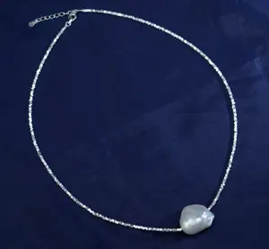 YTK144 13-14mm 40cm Fresh Water Pearl Necklace Elegant Simple Chain for Casual & Formal Wear Timeless Jewelry Pearlnecklace