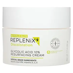 Replenix Discoloration, Glycolic Acid 10% Resurfacing Cream, Fragrance Free, 1.7 oz (50 g)
