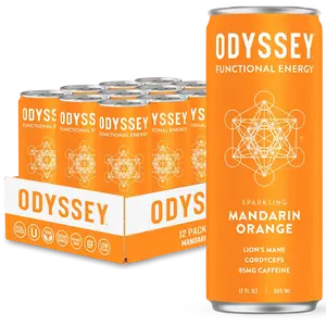 Mandarin Orange Sparkling Energy Drink - 85mg Caffeine - 12 Pack