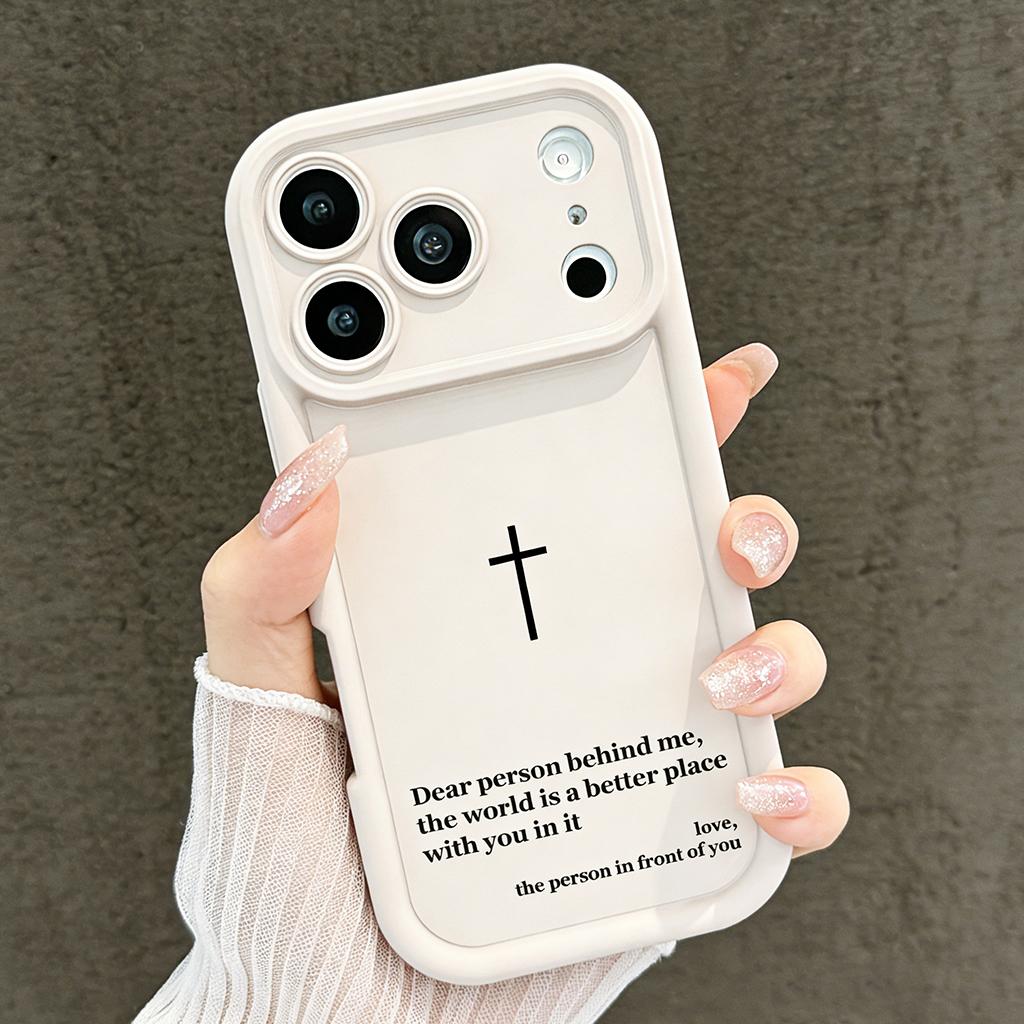 Dear Person Behind Me Christian Cross Phone Case for iPhone 11/12/13/14/15/16/17 Pro Max Plus & 17 Air, Inspirational Religious Shockproof Case TYJT260409023
