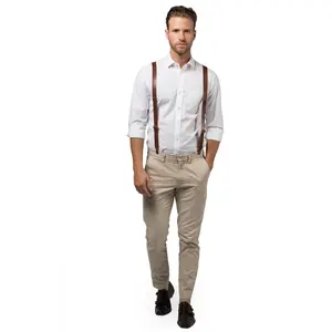 Brown Leather Suspenders