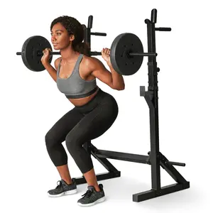 Fully Adjustable Squat Rack with Customizable Height Settings for Strength Training"