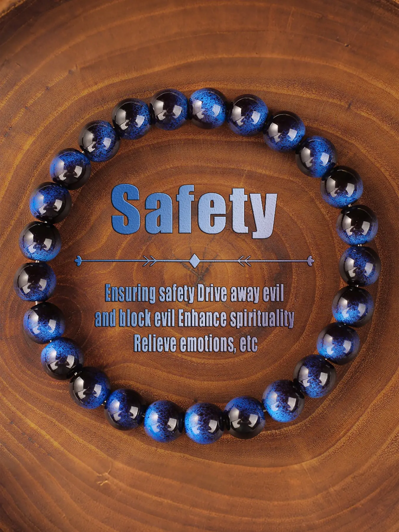 Natural Crystal Blue Tiger Eye Bracelet Beads, Hand Selected Crystals, Enhance Spirituality, Reduce Emotions, Emotional Relief, Safe Protection Jewelry Gift for Friends, Crystal Bracelets