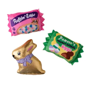 Easter Eggstra Sweets Spring Small Plush Squeak Dog Toy Set - 3 Pc