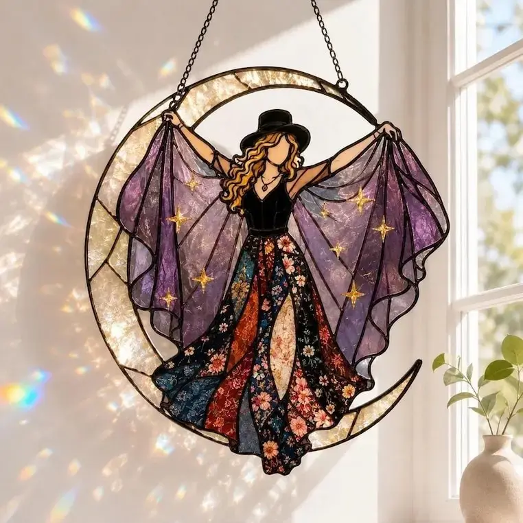 Fleetwood Mac Rumours Stevie Nicks Acrylic Suncatcher, Rhiannon Witch Coven Landslide Suncatcher