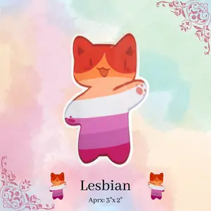 Lesbian Flag Kitty/Cat Sticker LGBTQ+ PRIDE