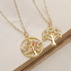 Crystal Tree of Life Necklace for Women Stainless Steel Long Chain Pendants 2026 Trend Choker Aesthetic Jewelry collares mujer