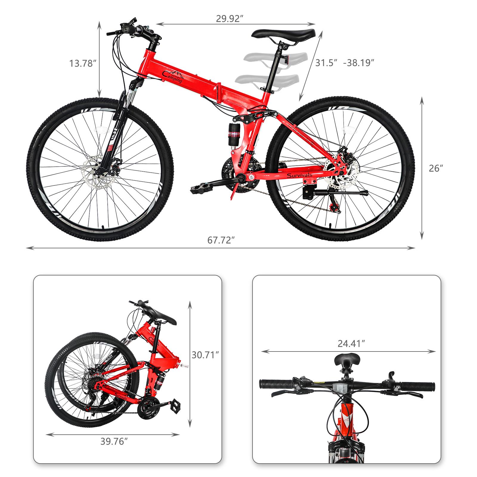 CampingSurvivals 26-inch Shimano TX30 high-carbon steel 100kg 21-speed red and black mountain bike CampingSurvivals 26-inch Shimano TX30 high-carbon steel 100kg 21-speed red and black mountain bike