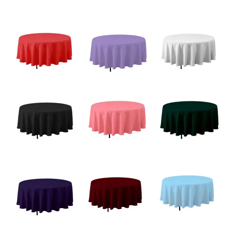 Round Polyester Table Cover 132"