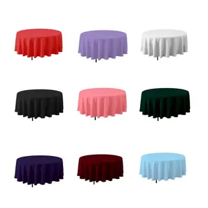 Round Polyester Table Cover 132"
