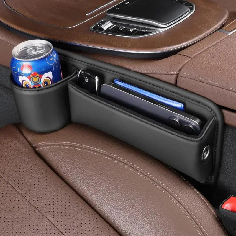2-Piece Car Seat Gap Storage Box, Multifunctional Wallet Key Holder, Cup Phone Stand, Interior Organizer and Side Filler, Car Storage Organizers, Car Console Organizer, Car Organization Supplies, Car Accessories