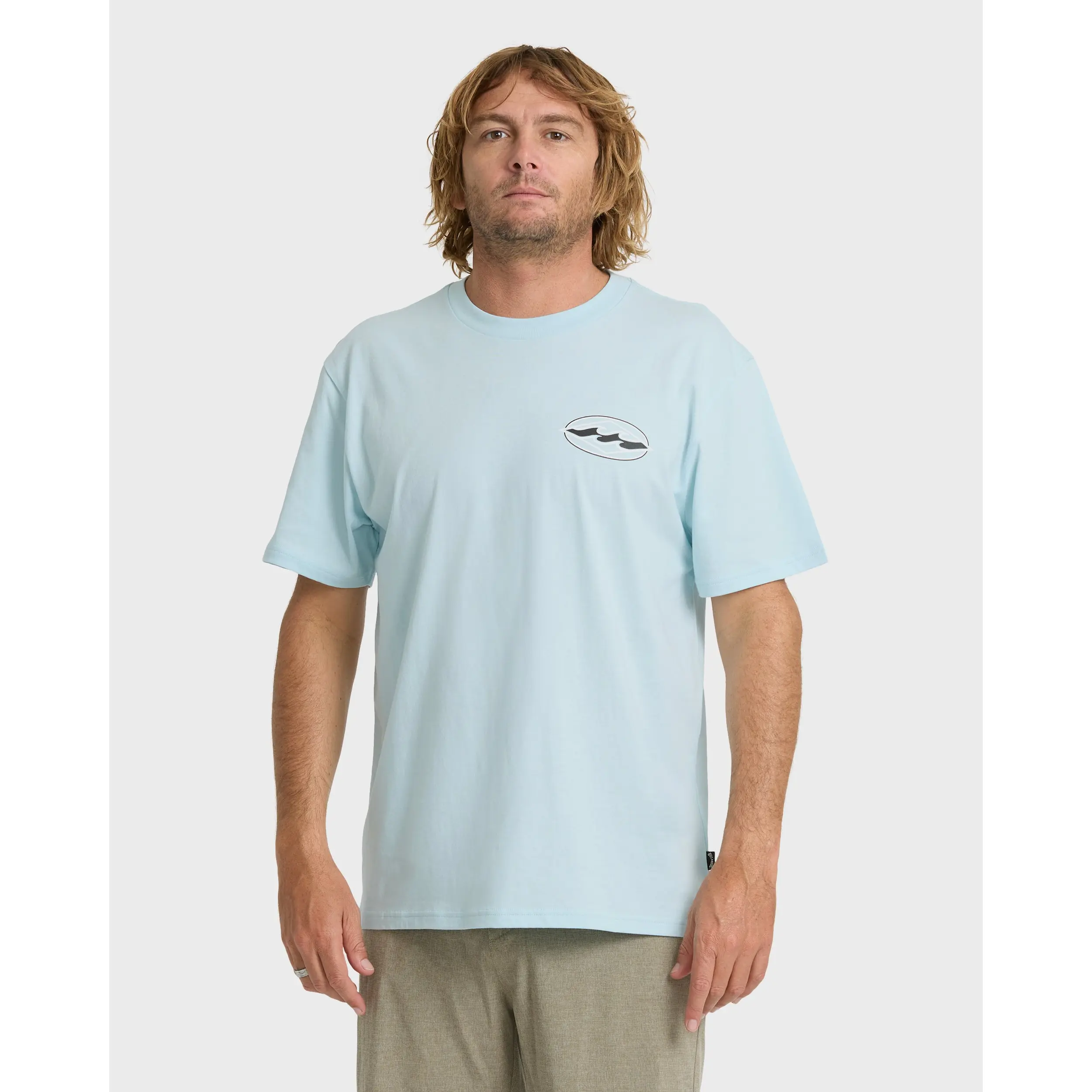 BILLABONG Men's Rotor Diamond Premium Short Sleeve Knit Graphic T-shirt - Coastal Blue, 100% Cotton Regular Fit Graphic Tee Breathable, Beach Coastal Everyday Layering
