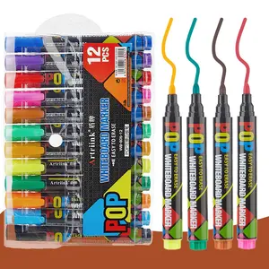 8/12 Color Whiteboard Erasable Pens, Smooth Writing, Easy to Erase, Suitable for Classroom Use, Refillable Ink, Ideal for Teachers